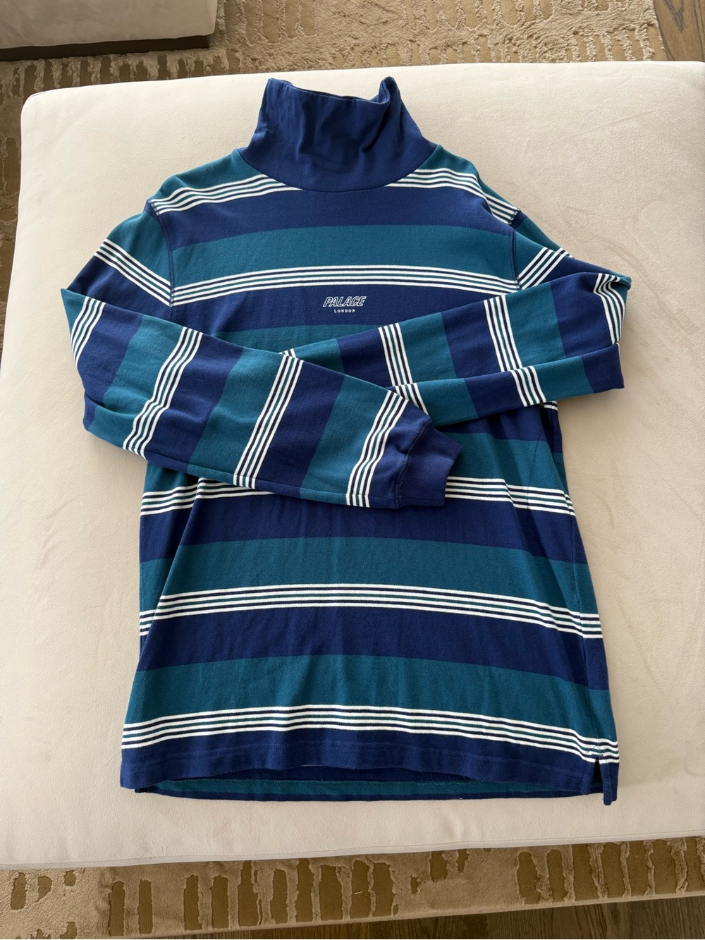 PALACE Blue & Teal Striped Turtleneck